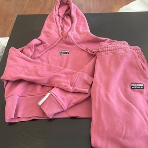 Adidas crop hoodie & crop ankle length pants